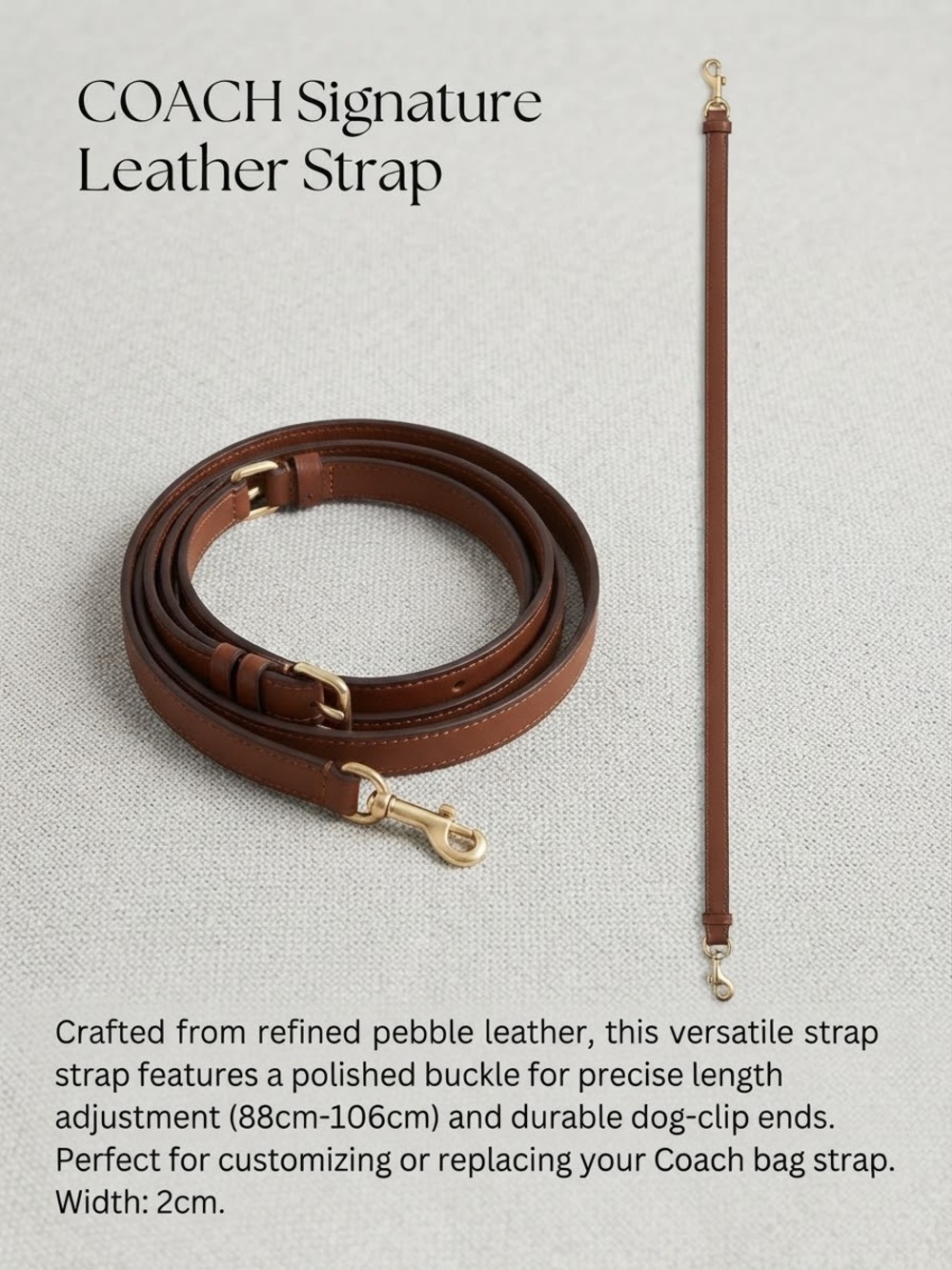 COACH Signature Leather Strap